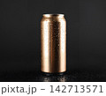Chilled Golden Beverage Can on Dark Background 142713571