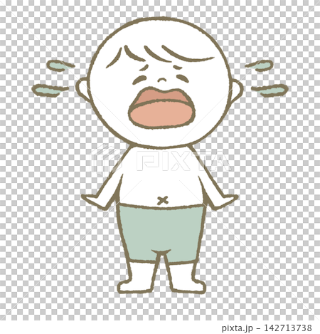 水着を着た子供　水色 142713738