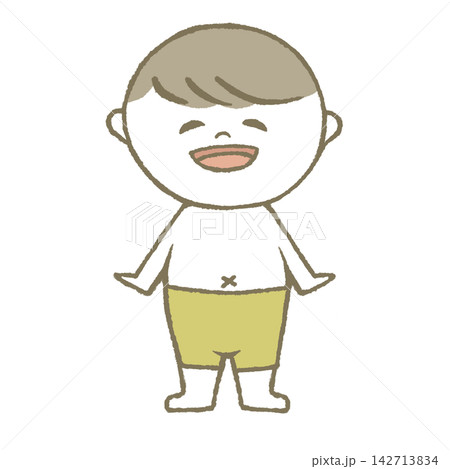 水着を着た笑顔の子供　黄色 142713834