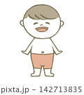 水着を着た笑顔の子供　ピンク 142713835