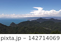 伊豆の山頂から見下ろす駿河湾と青空 白い夏の積乱雲が広がる雄大な自然風景 142714069