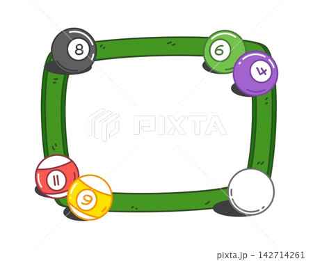 Cartoon billiards snooker and pool game memo note frame and paper sheet pad. Kids memo note or sticky post and to do planner sticker with sport billiard snooker balls on table for diary plan reminder Cartoon billiards snooker and pool game memo note frame and paper sheet pad. Kids memo note or sticky post and to do planner sticker with sport billiard snooker balls on table for diary plan reminder 142714261