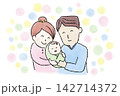 赤ちゃんを抱っこする夫婦　家族　出産 142714372