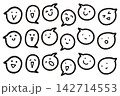 ふきだし　スマイル　笑顔　モノクロ 142714553