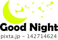 Good Night - 月夜のイラストと、Good Night（おやすみなさい）のロゴマーク 142714624