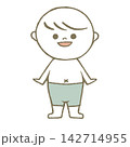 水着を着た子供　水色 142714955
