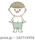 水着を着た子供　水色 142714958