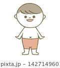水着を着た子供　ピンク 142714960