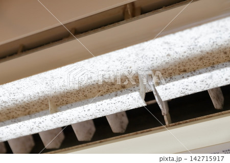 カビに覆われたエアコンの送風口と内部構造 カビに覆われたエアコンの送風口と内部構造 142715917
