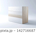Product mockup. Wooden cabinet for interior use on a white background. Modern wooden storage box. 142716687