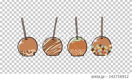 Hand-drawn illustration of a caramel apple Hand-drawn illustration of a caramel apple 142716912