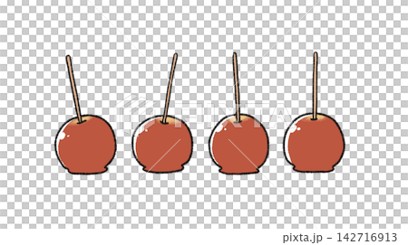 Hand-drawn illustration of a candy apple Hand-drawn illustration of a candy apple 142716913