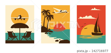vintage vibrant summer travel vacation posters vintage vibrant summer travel vacation posters 142716977