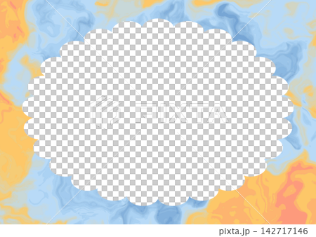 Marble watercolor-style scalloped frame background Marble watercolor-style scalloped frame background 142717146