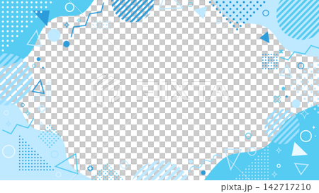 Light blue, pop-art geometric frame background material with a simple decorative design. Light blue, pop-art geometric frame background material with a simple decorative design. 142717210