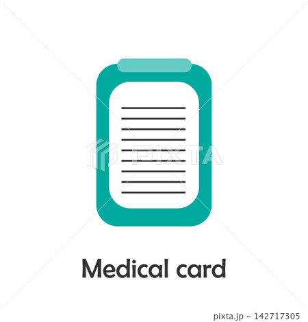 Medical card in cartoon style, medical card for kid, preschool activity for children, vector illustration 142717305