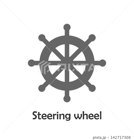 Steering wheel in cartoon style, marine card for kid, preschool activity for children, vector illustration Steering wheel in cartoon style, marine card for kid, preschool activity for children, vector illustration 142717308