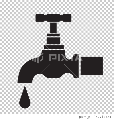 water faucet object silhouette icon 142717524