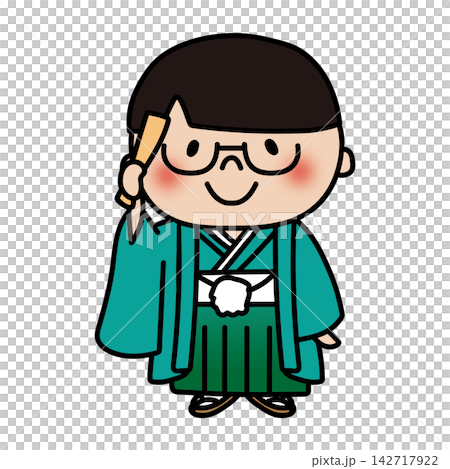 一個留著直髮、戴眼鏡、穿著傳統七、五三服飾的男孩。 一個留著直髮、戴眼鏡、穿著傳統七、五三服飾的男孩。 142717922