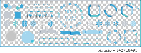 Snowflake and winter frame/decorative border set [Sample text not included] 142718495