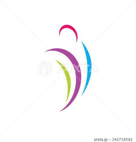 Swoosh Line Human Silhouette 142718582