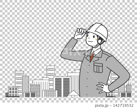 ビルを眺める建築関係のビジネスマン ビルを眺める建築関係のビジネスマン 142719532