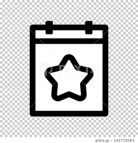 A calendar icon with a star mark to indicate a special day. A calendar icon with a star mark to indicate a special day. 142719563