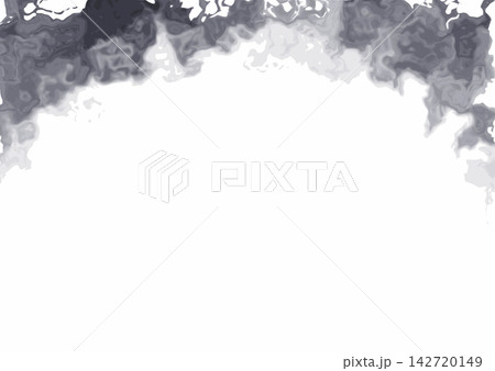 灰黒水彩マーブル枠背景 灰黒水彩マーブル枠背景 142720149