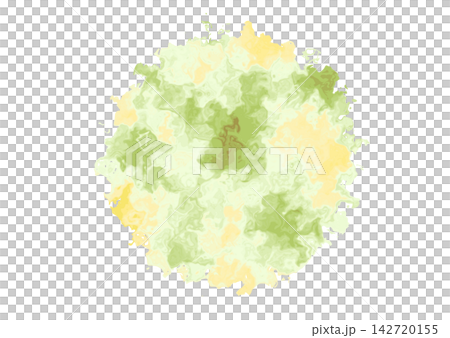 Yellow-green watercolor circular frame Yellow-green watercolor circular frame 142720155