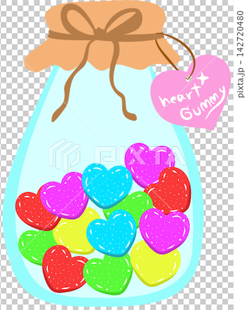 Jar of Colorful Heart Gummy Candies Vector Jar of Colorful Heart Gummy Candies Vector 142720480
