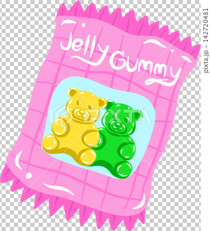 Pink Jelly Gummy Bear Snack Bag Vector Pink Jelly Gummy Bear Snack Bag Vector 142720481