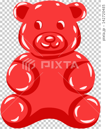 Cute Red Gummy Bear Candy Vector 142720485