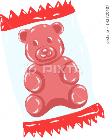 Single Wrapped Gummy Bear Candy Vector 142720487