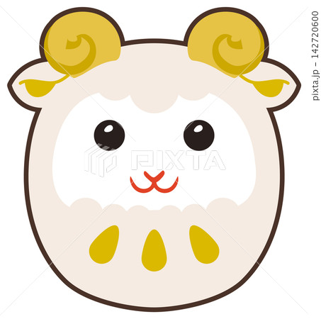 未年のかわいい羊の達磨 未年のかわいい羊の達磨 142720600