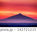 夕暮れの利尻富士を函岳から望遠レンズで撮影した 142721215