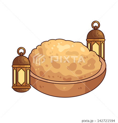 Illustration of Rice Bowl with Lantern Illustration of Rice Bowl with Lantern 142721594