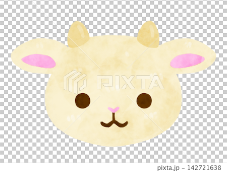 Hand-drawn watercolor cute white goat illustration stylized material white background Hand-drawn watercolor cute white goat illustration stylized material white background 142721638