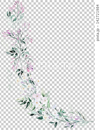 Watercolor floral bouquet with pink jasmine flowers, wedding invitations and perfume packaging Watercolor floral bouquet with pink jasmine flowers, wedding invitations and perfume packaging 142721984