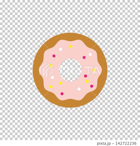リングドーナッツのイラスト（ストロベリー） 142722236