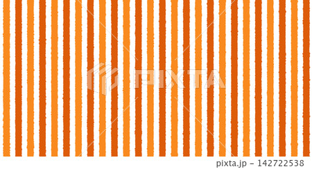 Bold orange and brown vertical stripe pattern with irregular edges. Modern abstract background for autumn, Halloween, party decorations, textiles and seasonal designs. Vector Bold orange and brown vertical stripe pattern with irregular edges. Modern abstract background for autumn, Halloween, party decorations, textiles and seasonal designs. Vector 142722538