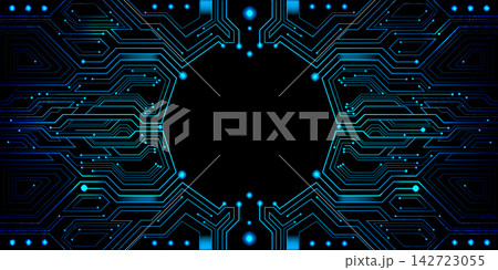 Blue circuit board background with glowing lines Blue circuit board background with glowing lines 142723055