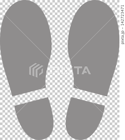 Footprint/shoe print icon illustration in gray Footprint/shoe print icon illustration in gray 142723471