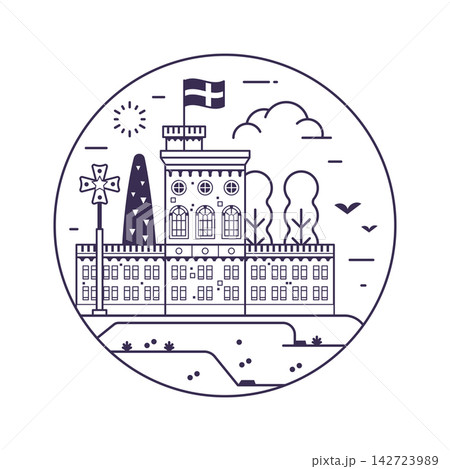 Kastellet Castle Stockholm Landmark Line Icon Kastellet Castle Stockholm Landmark Line Icon 142723989