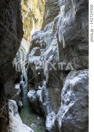 Partnachklamm or Partnach gorge in wintertime Partnachklamm or Partnach gorge in wintertime 142724300