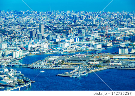 【神奈川県】横浜ランドマークタワーから見下ろす、みなとみらい　臨港パーク側 142725257