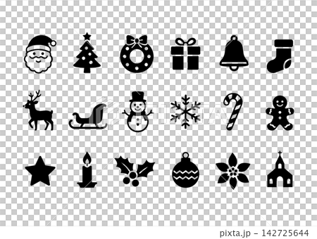 Simple christmas icon set 142725644