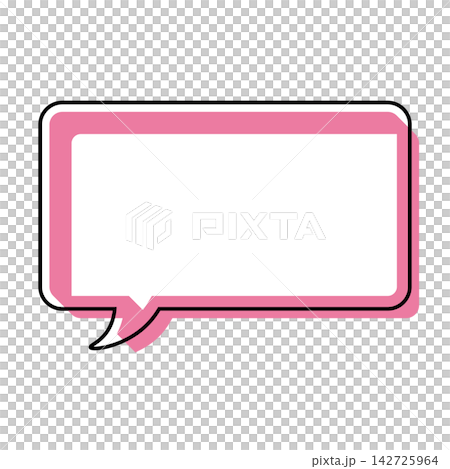 シンプルな吹き出しイラスト 横長四角 角丸 シンプルな吹き出しイラスト 横長四角 角丸 142725964