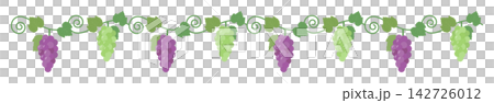 Grape decorative border, design material for autumn flavors Grape decorative border, design material for autumn flavors 142726012