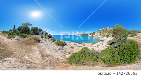 Rocky Aegean Sea Coast Near Athens, Greece, 360 VR Photo 8K Rocky Aegean Sea Coast Near Athens, Greece, 360 VR Photo 8K 142726363