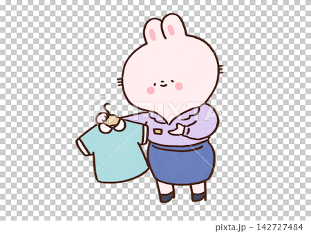 接客をしているアパレル店員のうさぎ 142727484